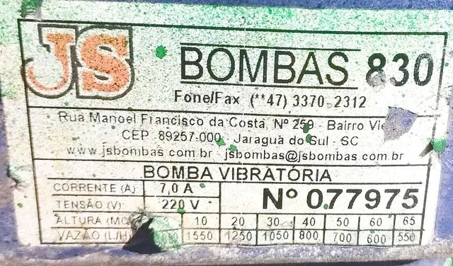 Bomba submersível vibratória JS830 7A 220V - Foto 4