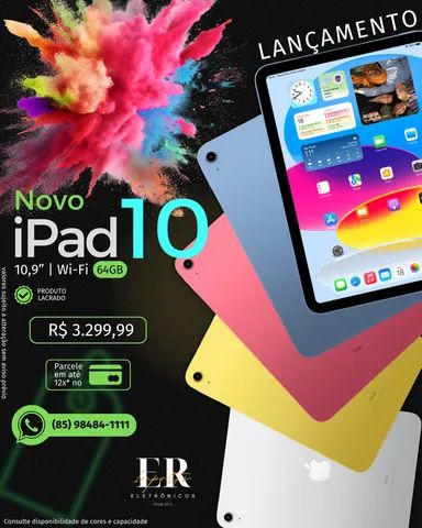 iPad 10 64gb | 256gb tela de 10,9 - Wi-Fi (Lacrados) - Foto 2