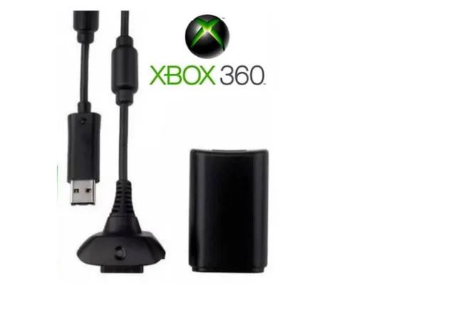 Bateria P/ Controle Xbox 360 + 1 Cabo Carregador 1.4m