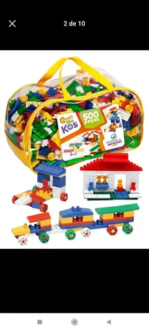 Pecinhas Grandes Montar Encaixar Rodinha Brinquedo Educativo - R$ 69,9