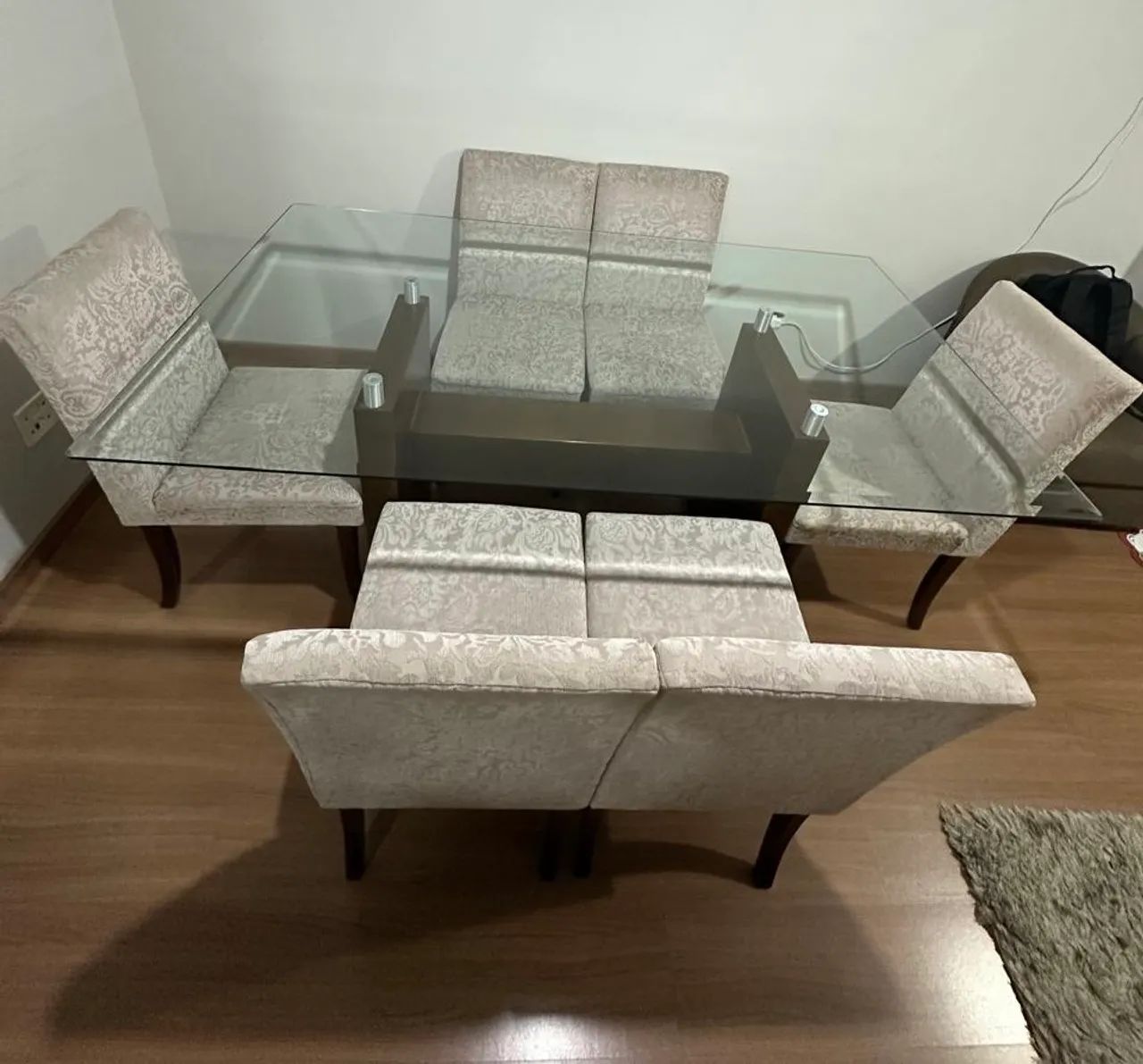 Conjunto de Mesa de Jantar de Vidro com 6 Cadeiras - Foto 3