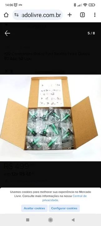 4,50 cada conector Rosca Fast Rápido Fibra óptica SC/APC Verde venda mínima 10 unidades  - Foto 3