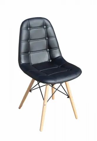 Cadeira eames estofada botone preta - Foto 2
