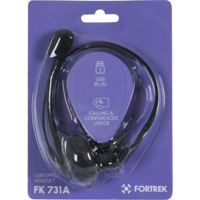 Headset Office Fortrek FK 731A USB Preto Loja Coimbra Computadores Entregamos - Foto 4