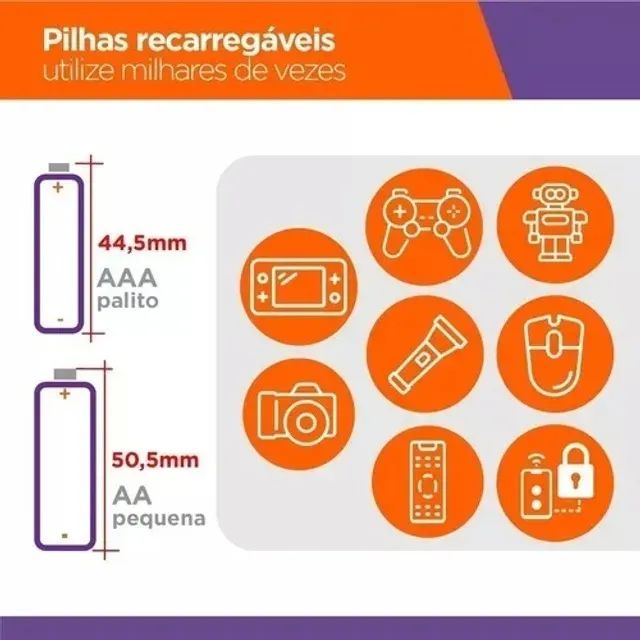 2X Ou 4X Pilhas Recarregável Philips Aa Xbox Radio Brinquedo Câmera - Foto 4