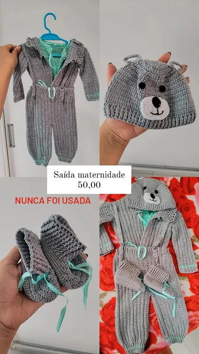 Saída maternidade + manta de croche
