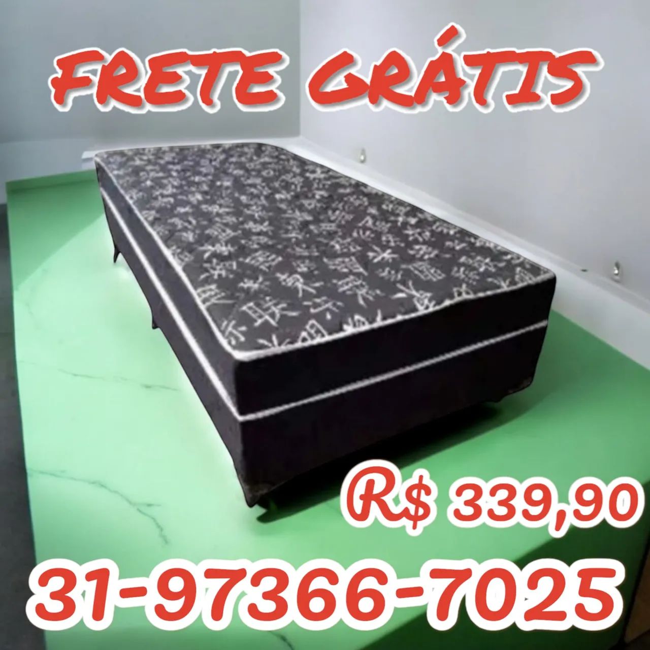 CAMA SOLTEIRO BOX / ORTOPÉDICA / 6CM DE ESPUMA D33 / MODELO 2409272048