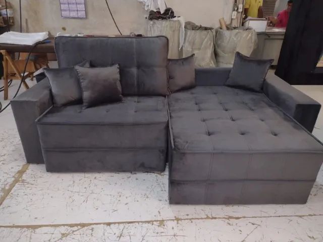 sofa retratil reclinavel e sofa cama Veludo  - Foto 2
