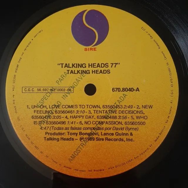 Lp Disco de Vinil Talking Heads 77 Og Promo C/ Release Imprensa Raro - Foto 6