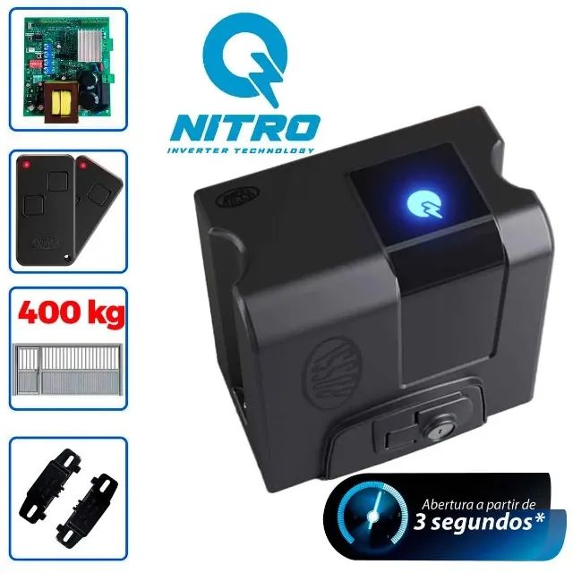 Kit Motor de Portão Eletrônico Rossi DZ Atto Nitro 400Kg Ultra Rápido