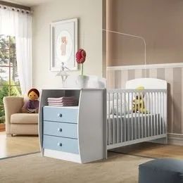 Promoção Berço com Comoda Azul - B   