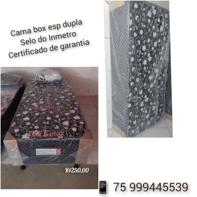 Cama box solteiro, espuma D28 selada. - Foto 3