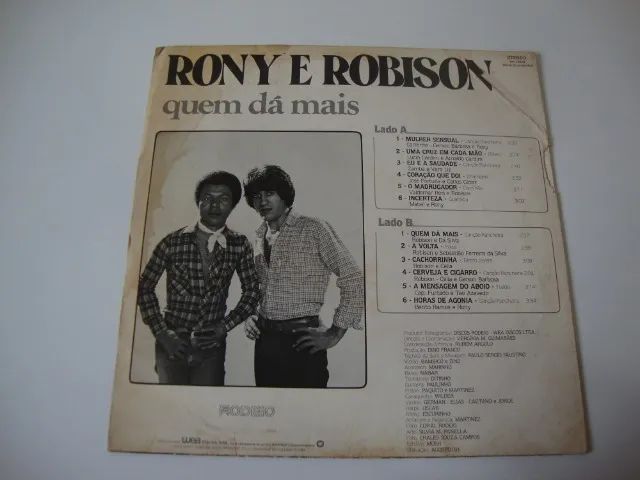 LP Vinil Rony e Robison - Quem dá Mais . - Foto 2