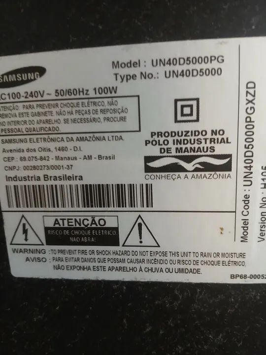 Tv samsung 40 Led nao e smarty com defeito 120,00