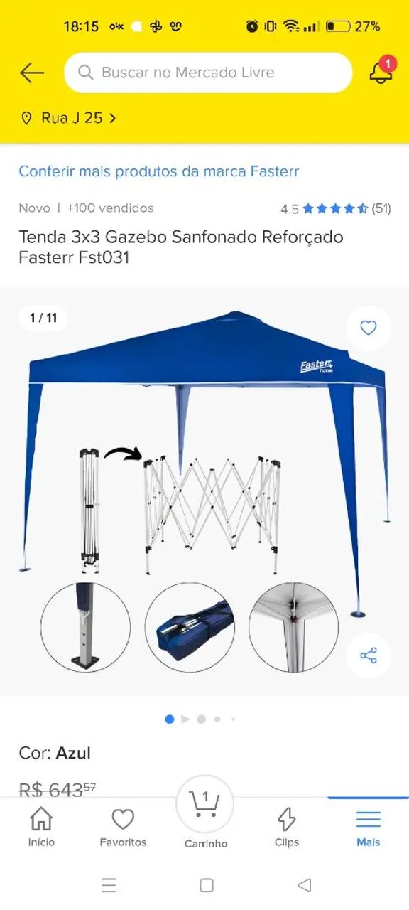 Tenda 3x3 Gazebo Sanfonado Reforçado Fasterr - Foto 5