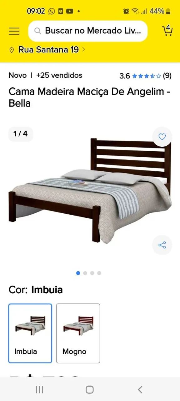 Cama de Madeira Maciça de Angelim - Bella 3/4 - Foto 3