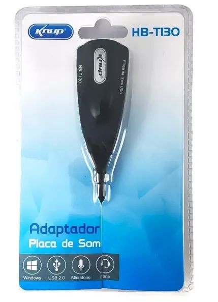 Adaptador Usb Placa De Som Audio 7.1 Knup HB-T130 para Pc e Notebook  - Foto 2