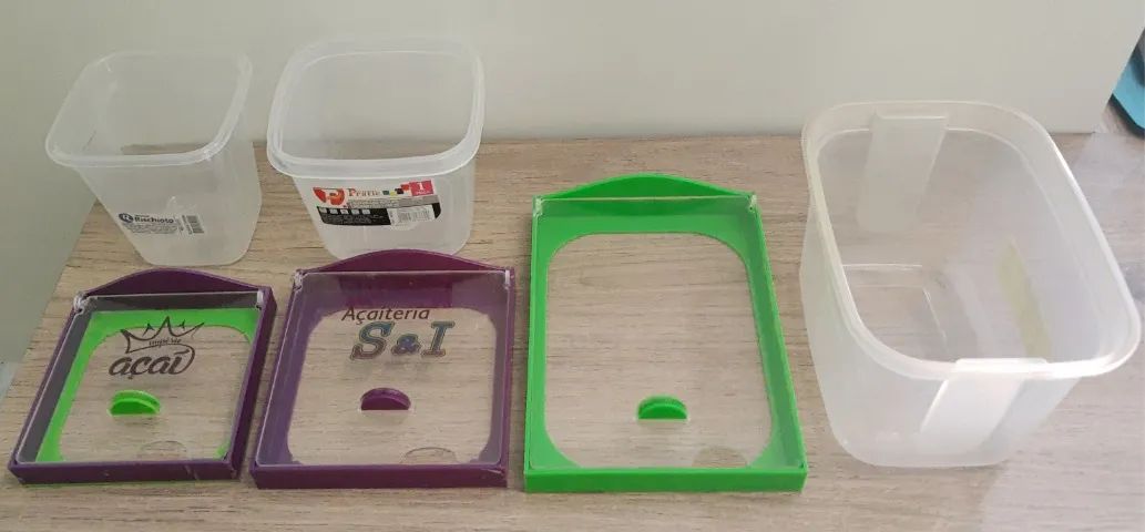 Tampa em Acrílico + vasilha de plástico para loja de açaí, cupuaçu e/ou sorveteria