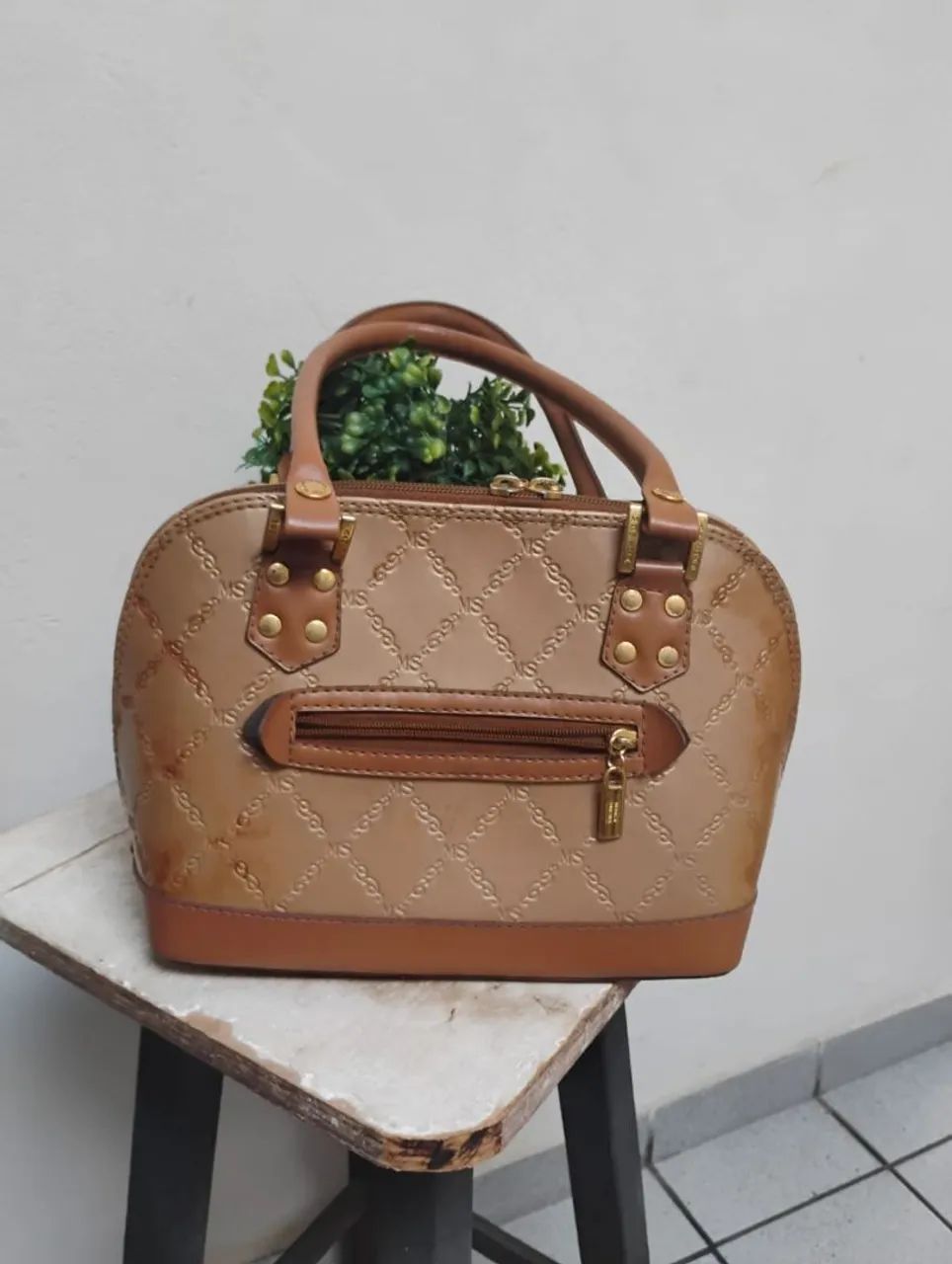 Bolsa de couro semi nova (Mônica Sanches) - Foto 5