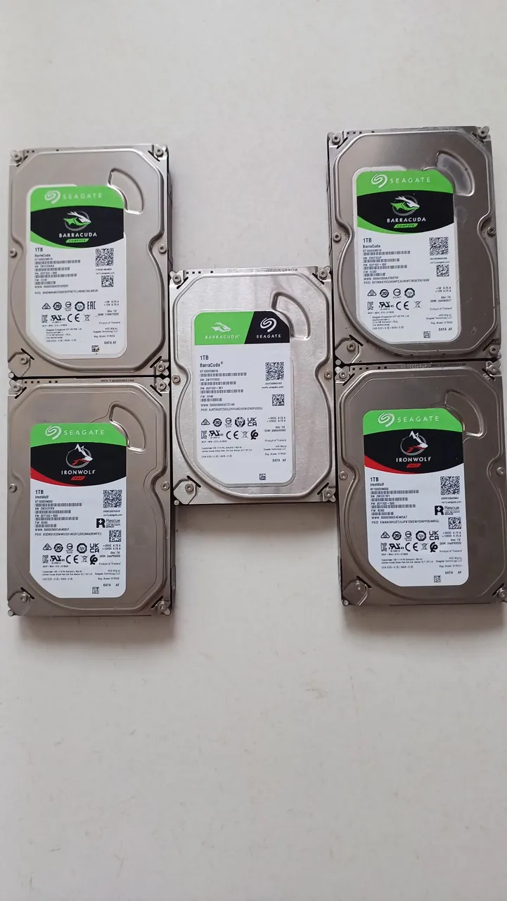 HDs Seagate 1TB -5 unidades dvr CPU cftv 