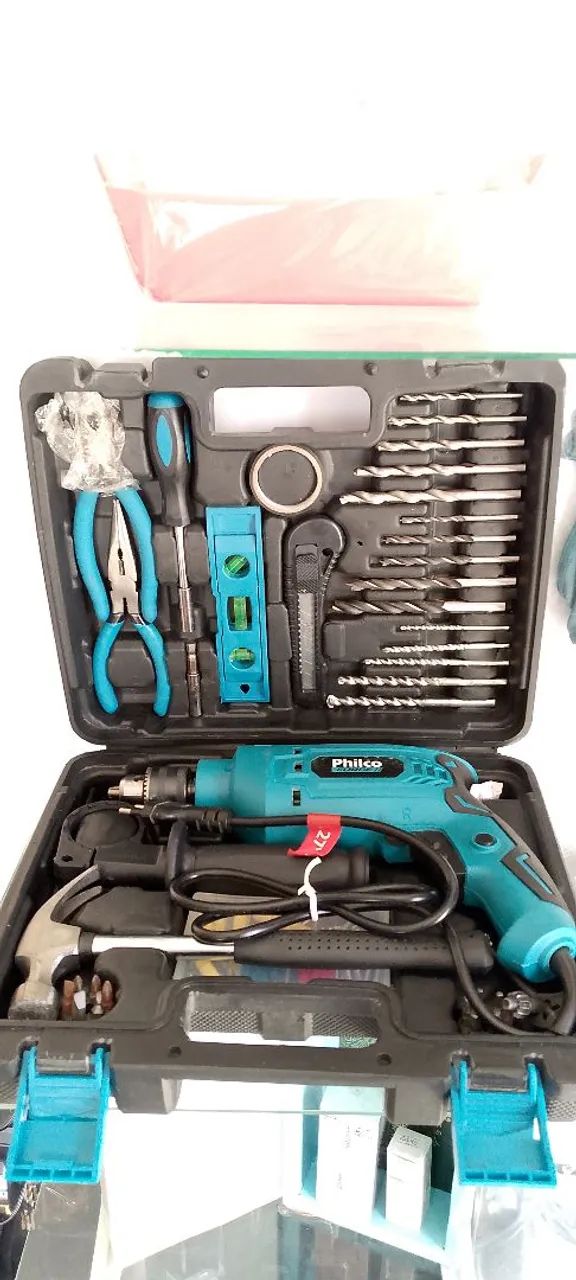 Furadeira/parafusadeira Philco 650w 127v maleta e acessórios, com