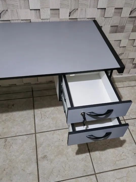 Mesa Reta c/ Gavetas para Escritório Entrego - Foto 5