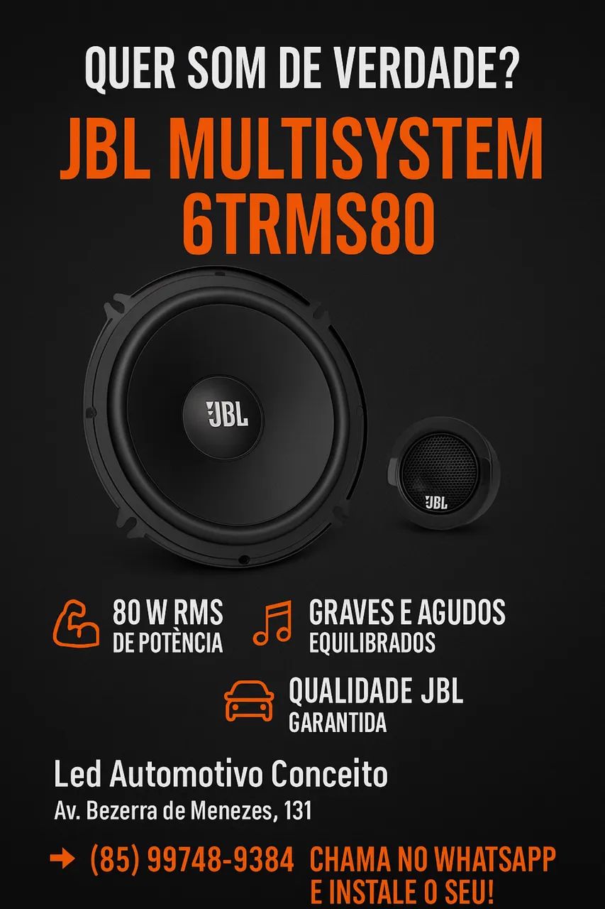 Alto Falantes de 6 polegadas JBL Multissystem 6TRMS80 - Som de Verdade!