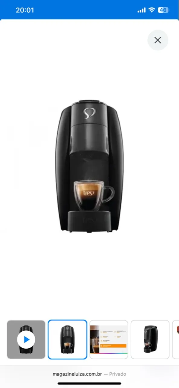 Cafeteira 3 Corações Tres - Nova e Prática