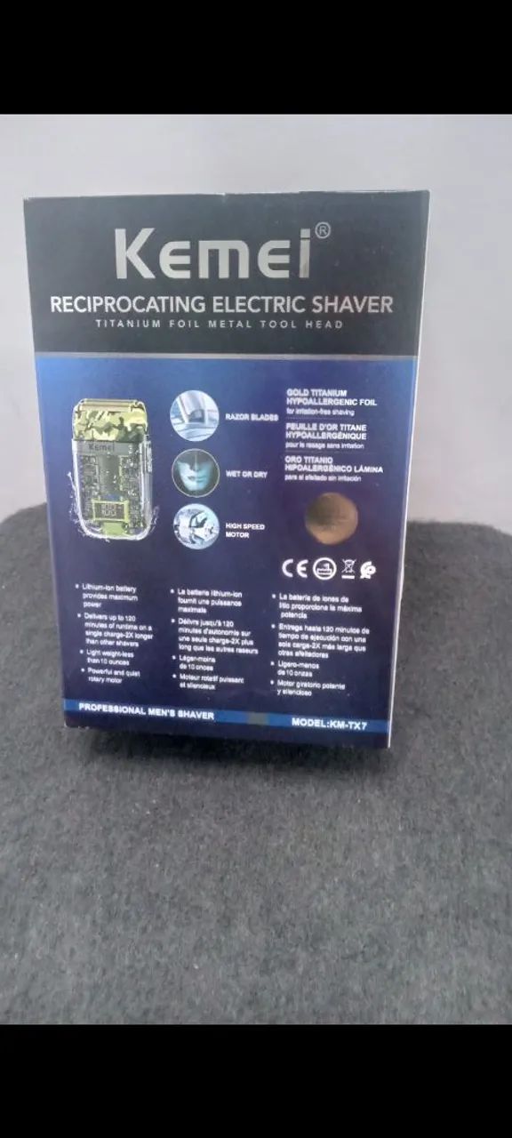 BARBEADOR SHAVER KEMEI PROFISSIONAL TX7 RESISTÊNTE À ÁGUA.  * NOVO * - Foto 4