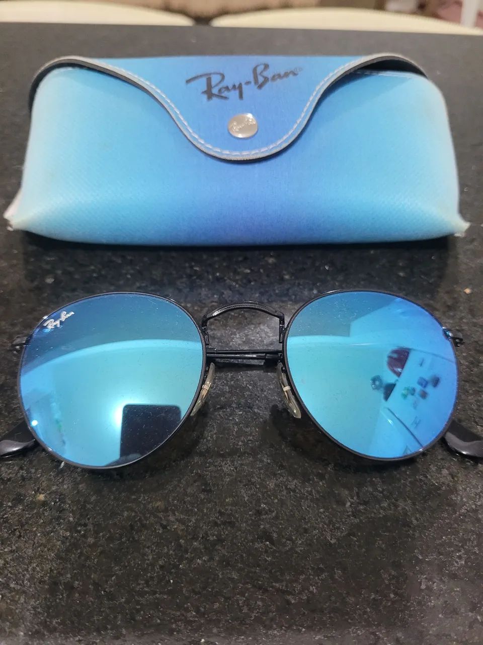 Óculos de sol Ray-Ban Redondos - Lentes Azuis