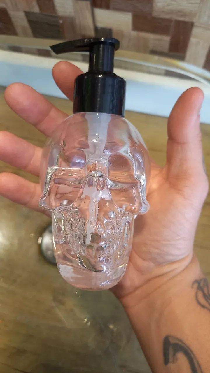 Saboneteira Skull Caveira Vidro Pesado (só O Frasco) - Foto 5