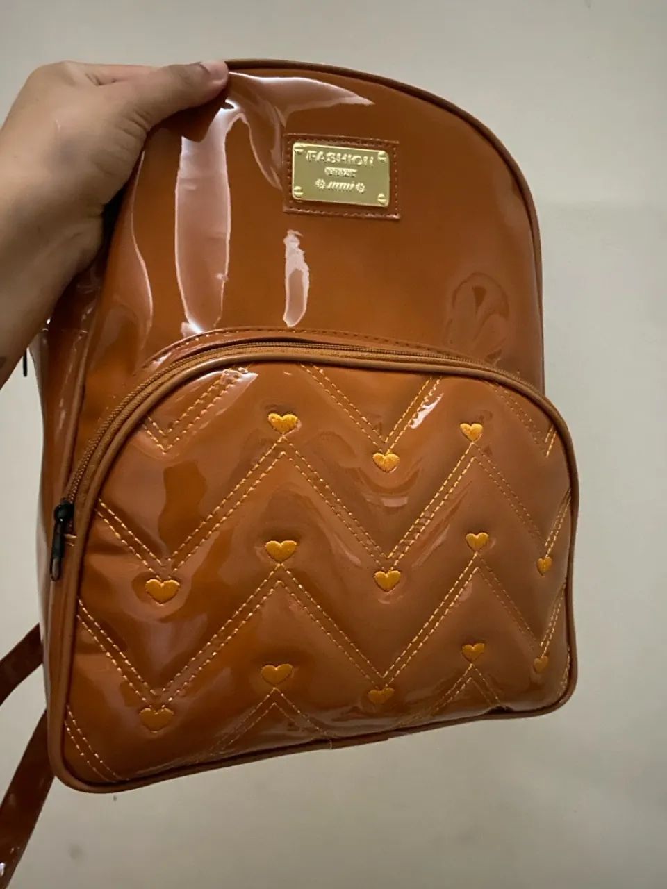 Mochila feminina cor caramelo - Foto 2