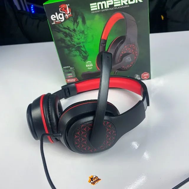 Headset Gamer ELG Emperor Preto/Vermelho - Multiplataforma | Voz Clara | Jogatina Melhor! - Foto 2