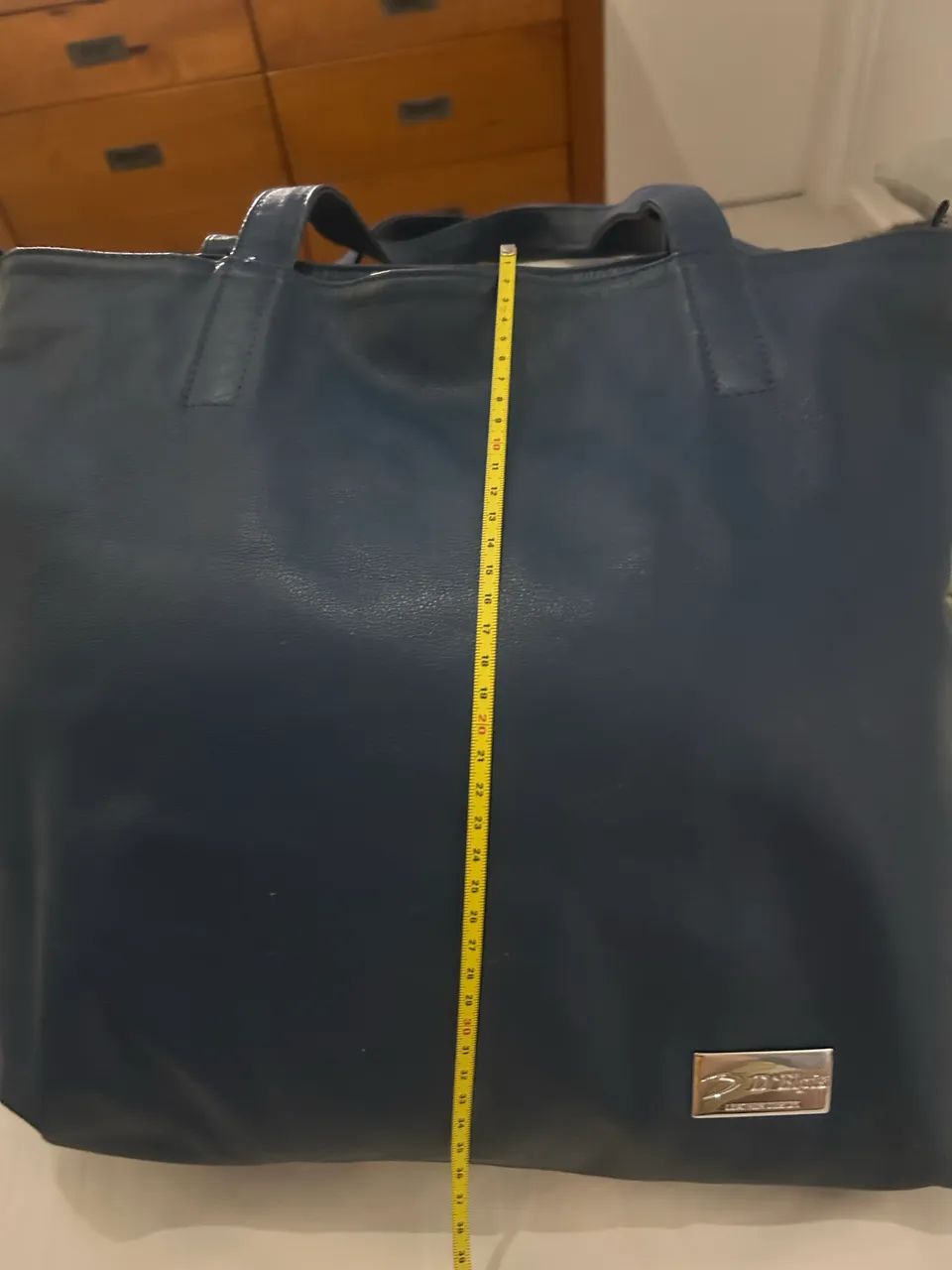 Bolsa couro legítimo azul  - Foto 4
