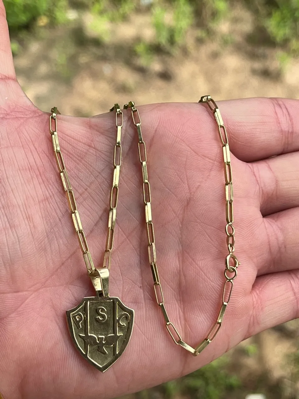 Cordão em ouro 18k com pingente escudo do Paysandu