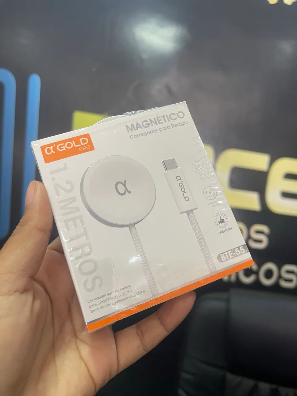 Carregador Para Relógio A'gold Magnético Bte-55 Branco 