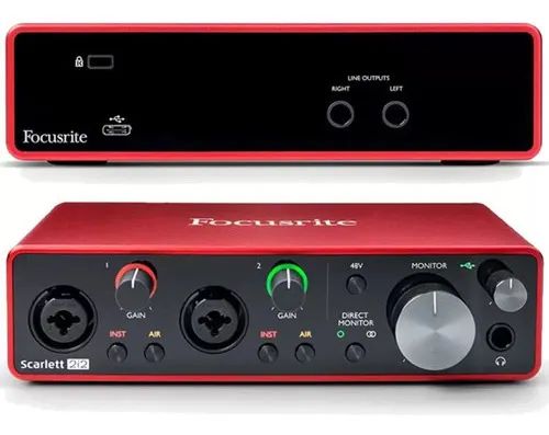 Placa de áudio Focusrite scarlett 2i2 3rd gen (estado de nova)