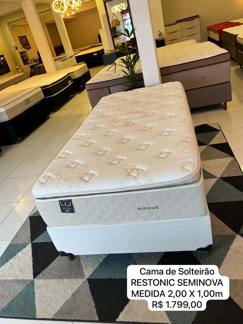 Cama de Solteirão PILLOW TOP RESTONIC - Entregk! 