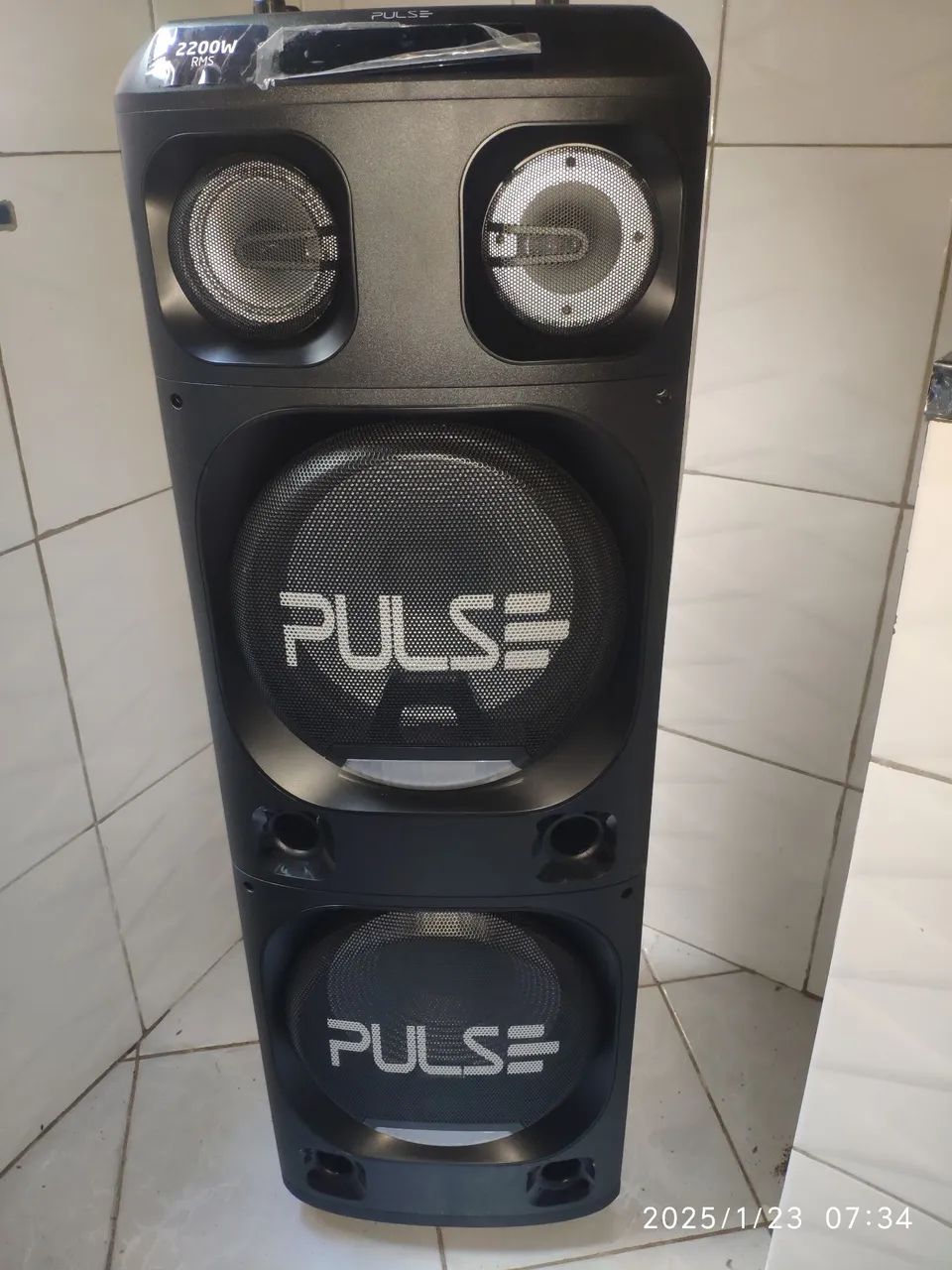 Caixa de Som Pulse Torre Double 12" SP500 - 2200W RMS Bluetooth LED - Foto 4