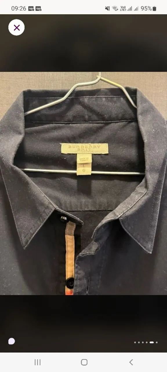 Camisa Social Preta Manga Longa Burberry  - Foto 5