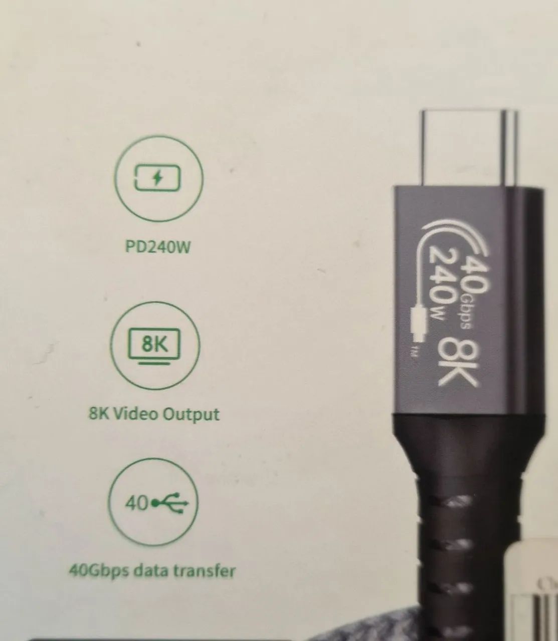 CABO USB 4.0 40Gb 8K Thunderbolt - Foto 2