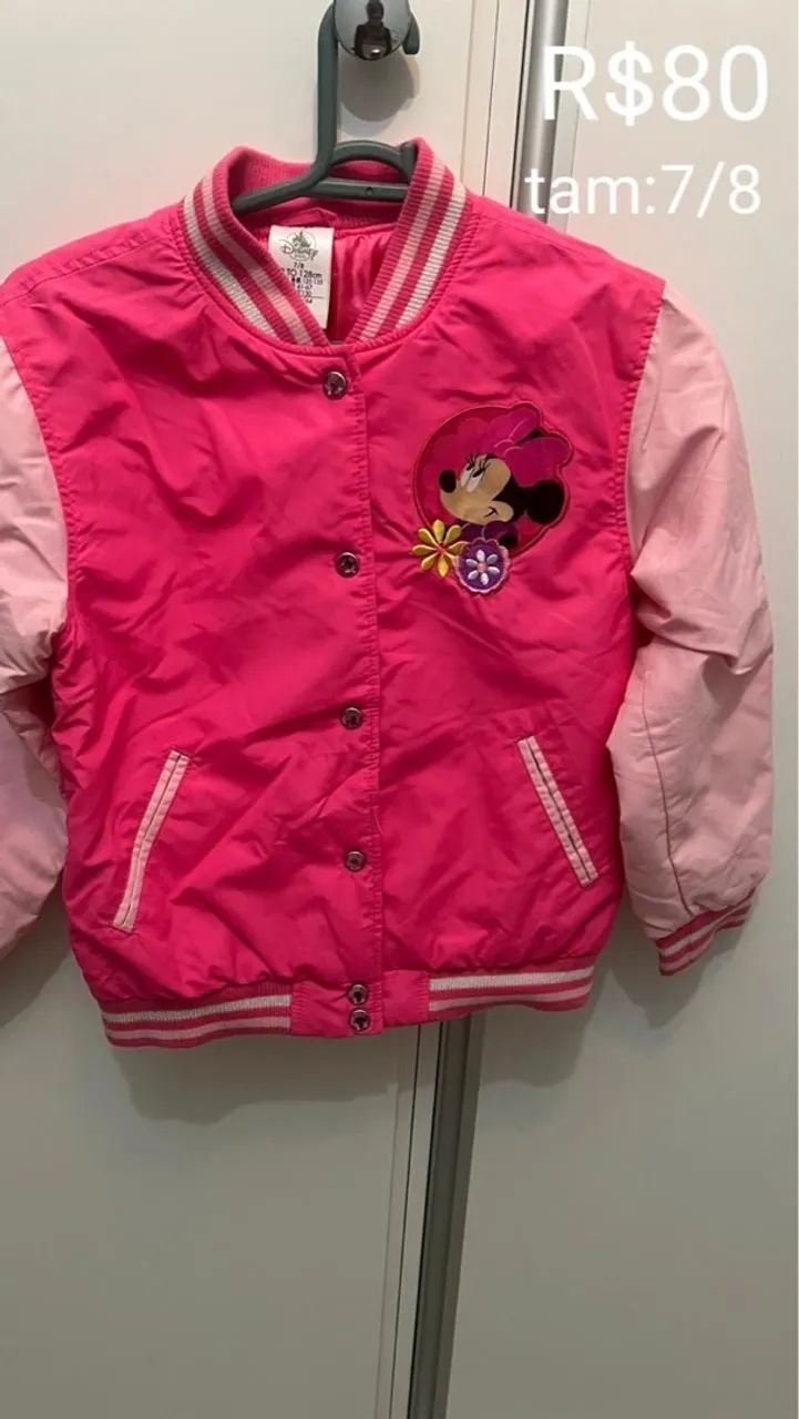Jaqueta de Moletom Infantil Minnie - Tamanho 7/8