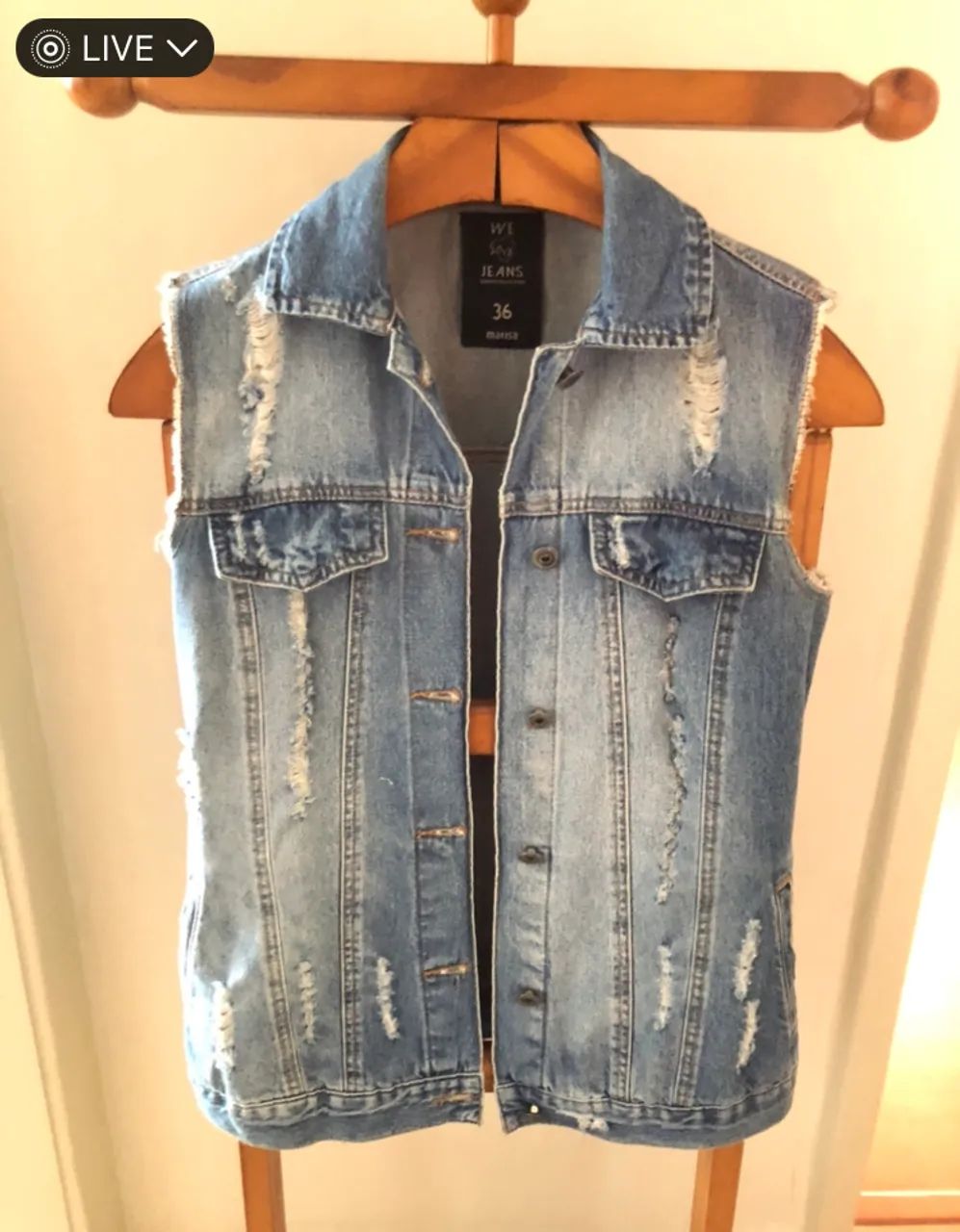 COLETE JEANS TAMANHO 36 P - Foto 4