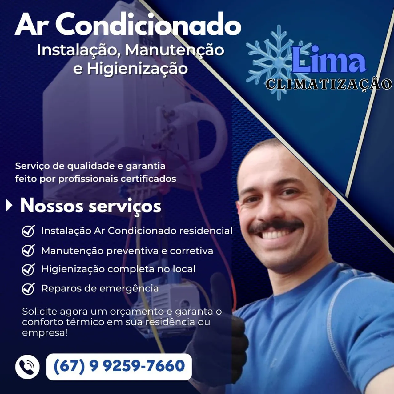 Instalação, manutenção e higienização de ar-condicionado