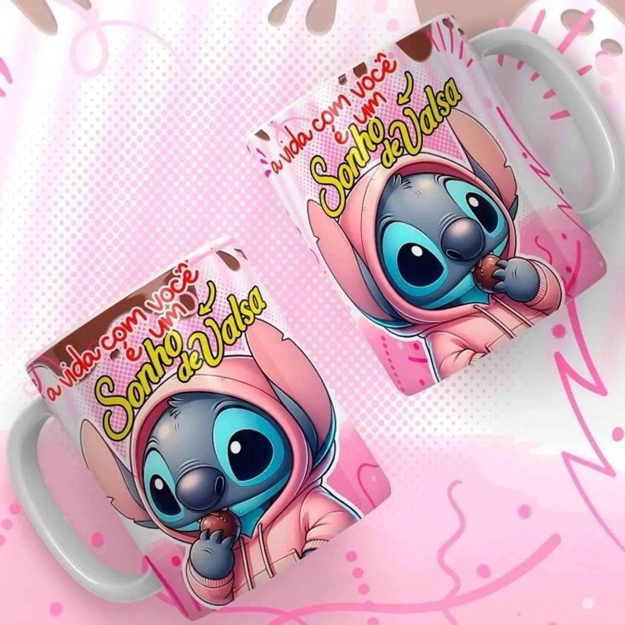 Caneca de Páscoa Stitch personalizada