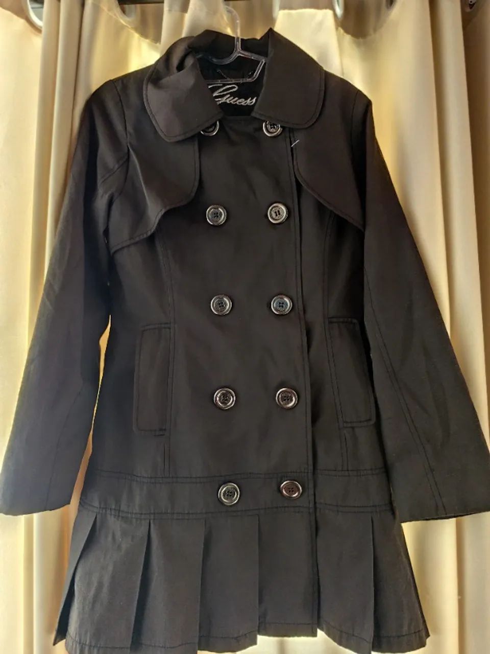 Casaco longo guess feminino preto tamanho 38 veste 40 - Foto 3
