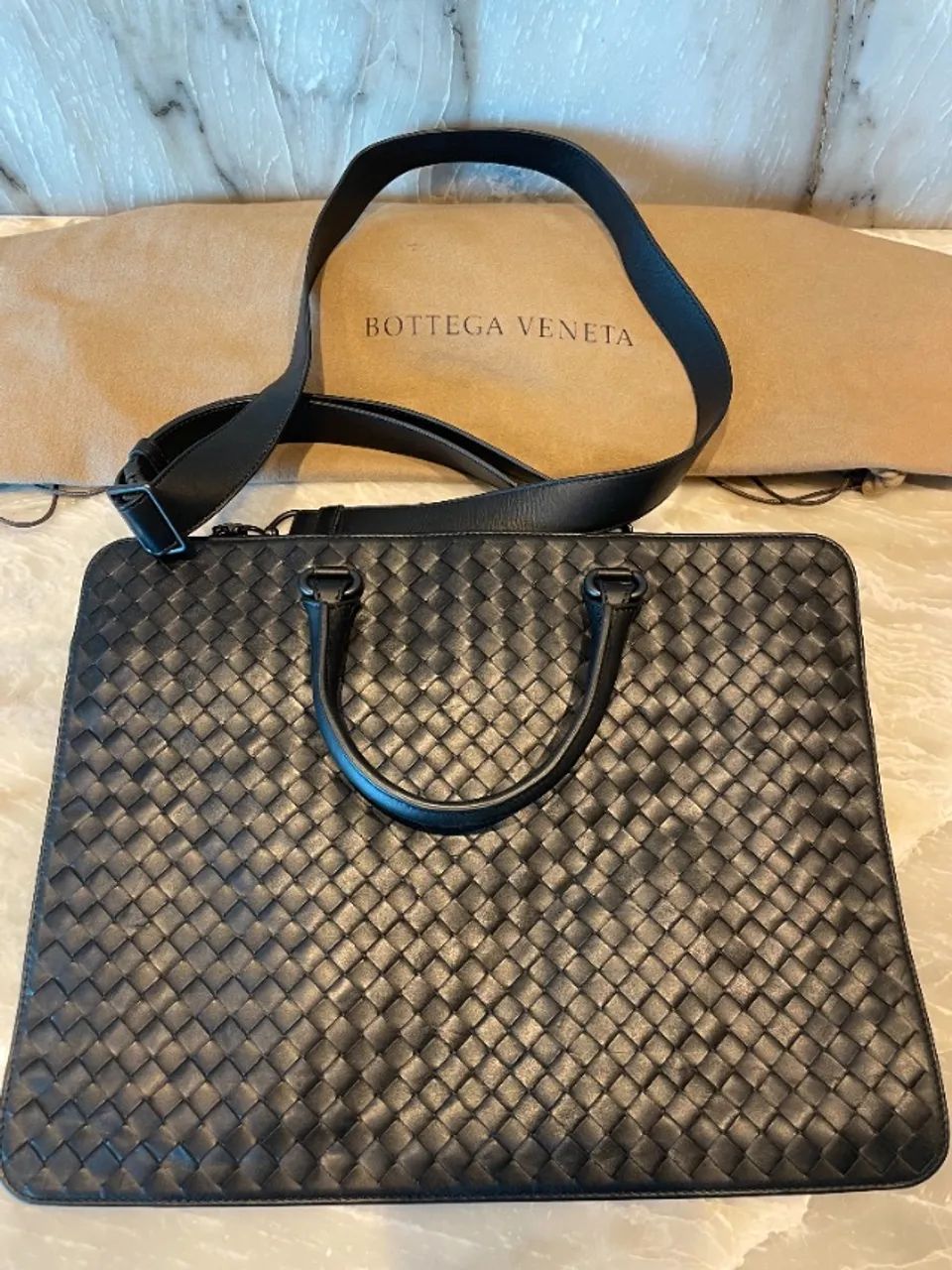 Bottega Veneta Blu Intrecciato Briefcase / Pasta de Documentos - Foto 2