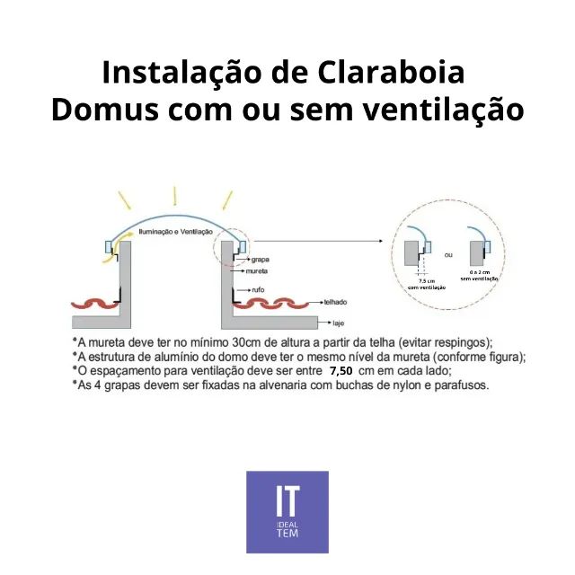 Claraboia domos acrilica transparente ou leitosa - Foto 4