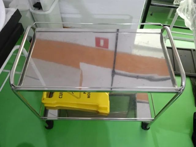 Carrinho auxiliar Salutem móveis hospitalares em Aço / Inox Cinza 89 cm x 95 cm x 52 cm - Foto 5