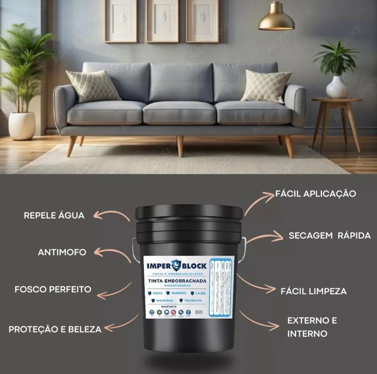 Tinta Emborrachada Impermeabilizante Imper Block